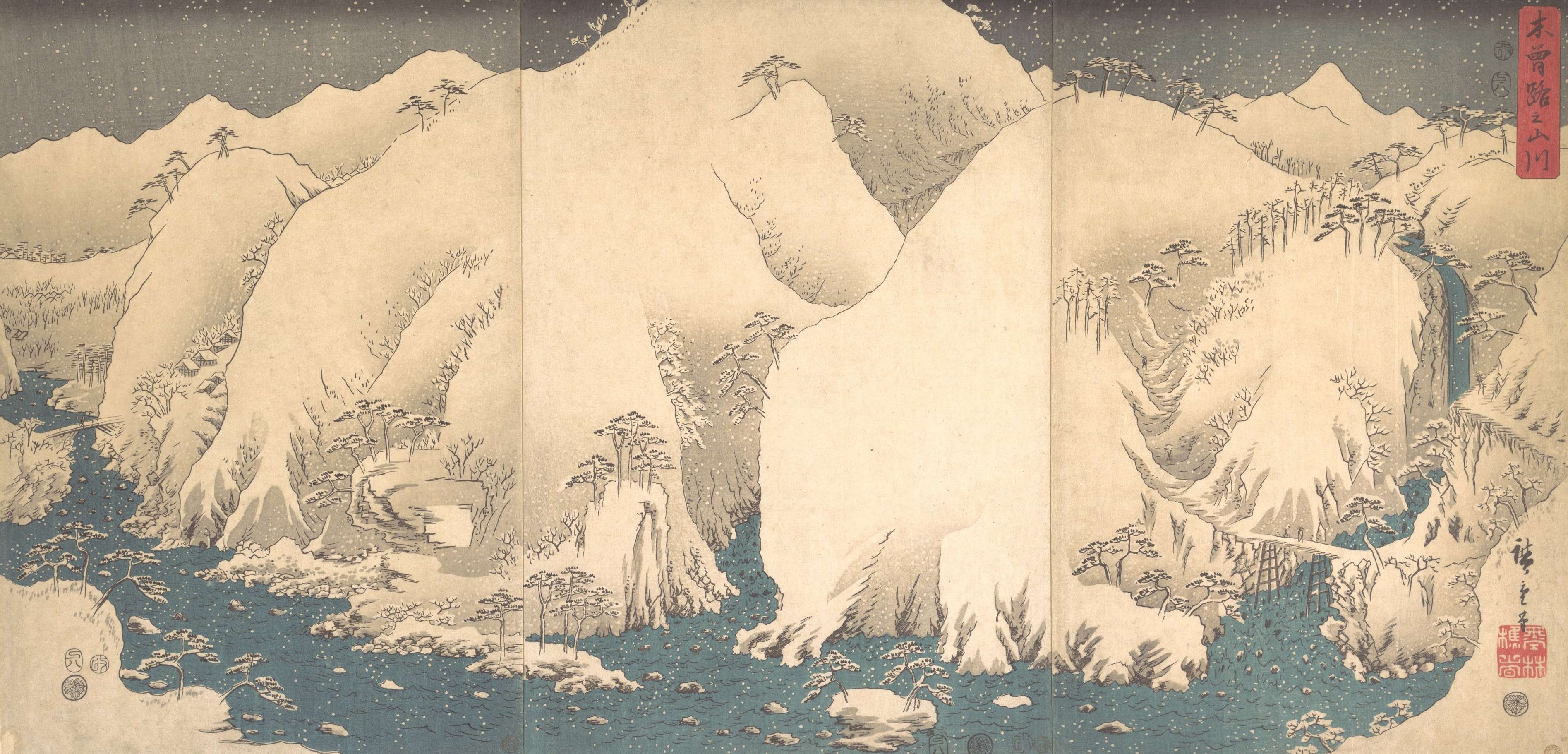 The Kiso Mountains in Snow, Utagawa Hiroshige