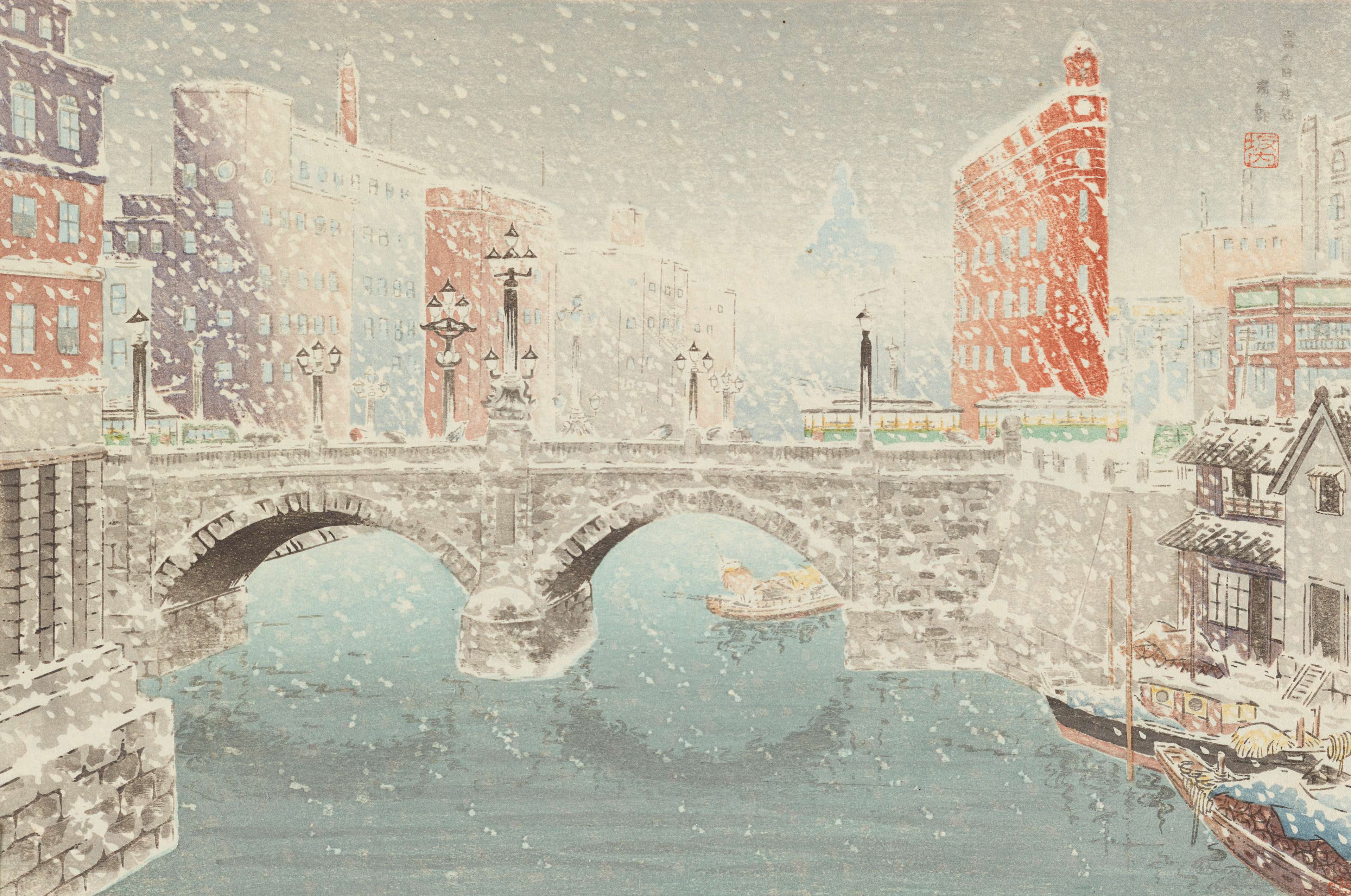 Yuki no nihonbashi (Nihonbashi under snow), Bannai Kokan