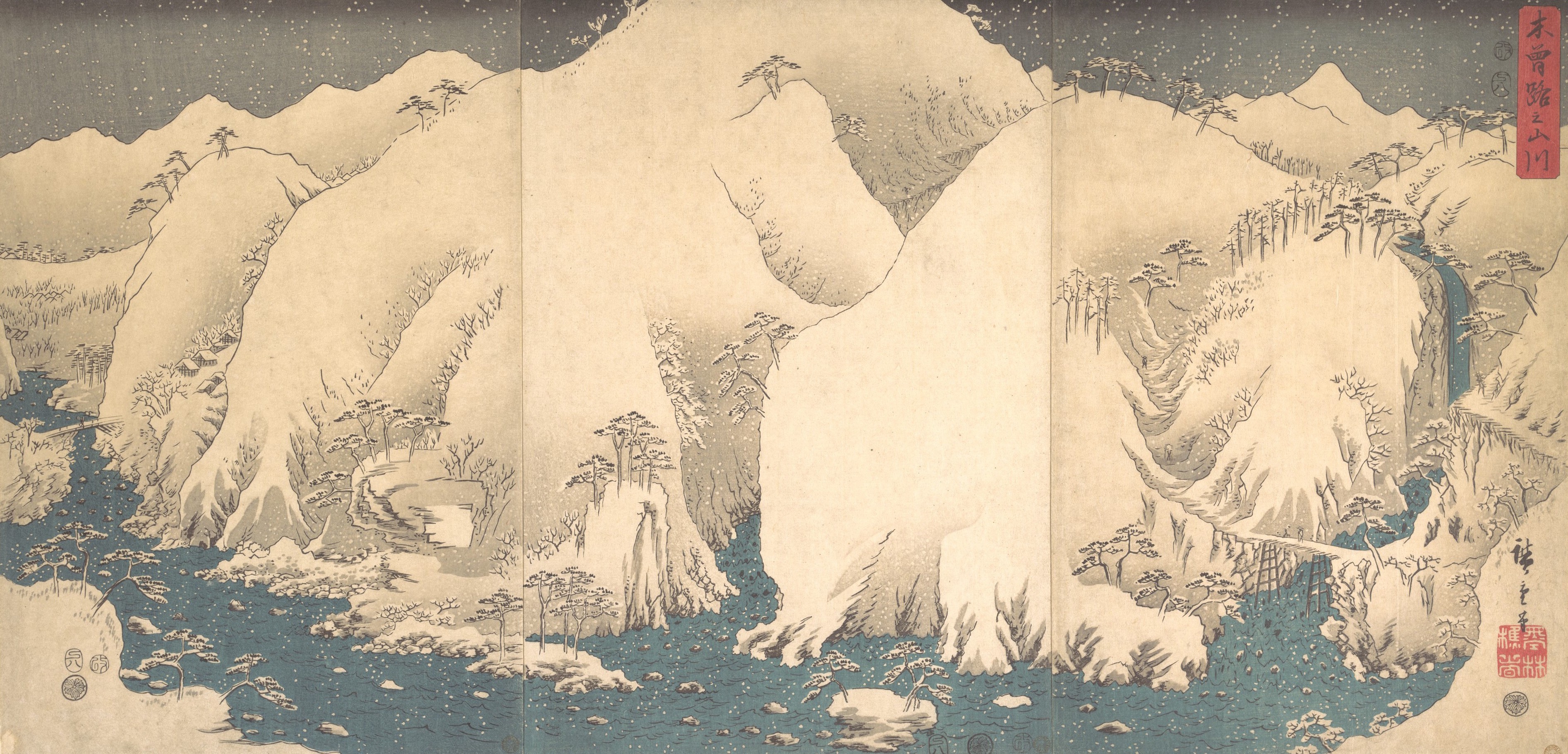 The Kiso Mountains in Snow, Utagawa Hiroshige