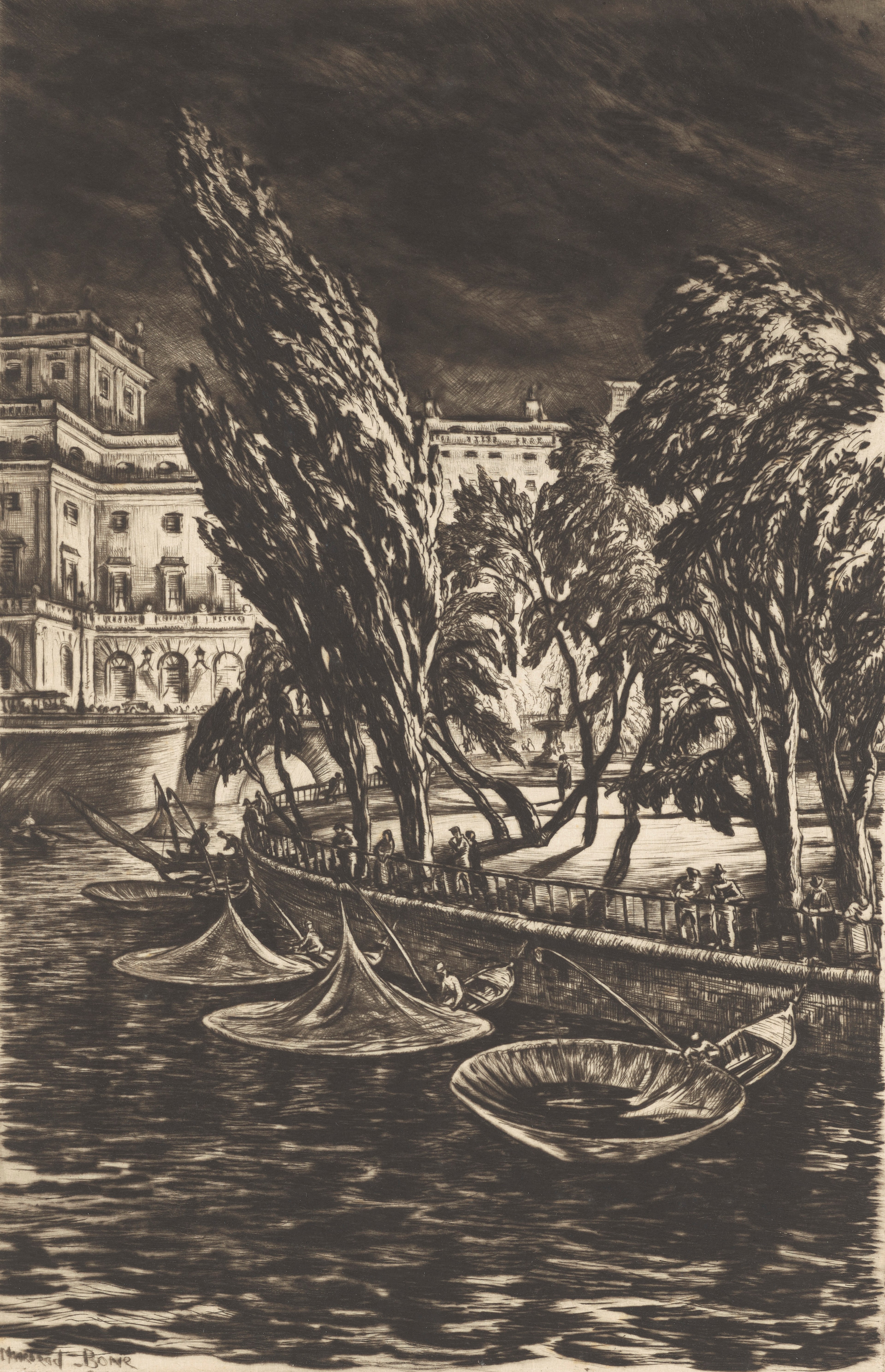Windy night, Stockholm, Sir Muirhead Bone